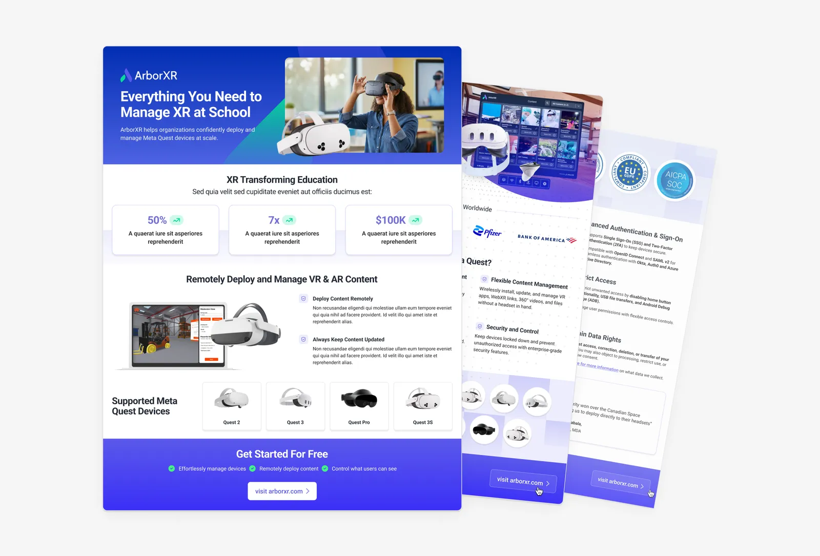 Print Design work for ArborXR