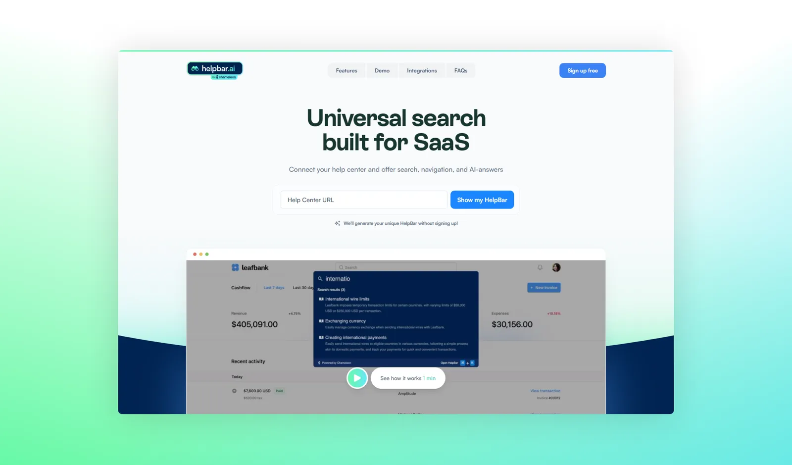 Website Design work for HelpBar