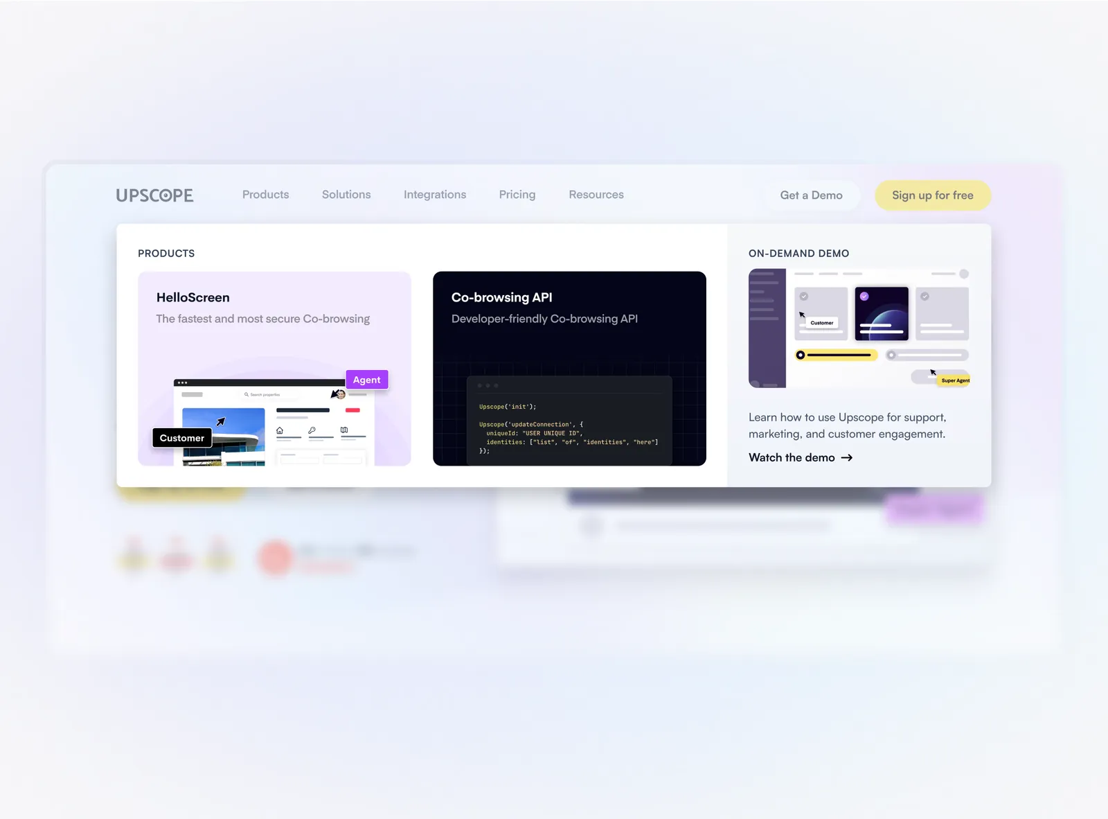 Website Design work for Upscope