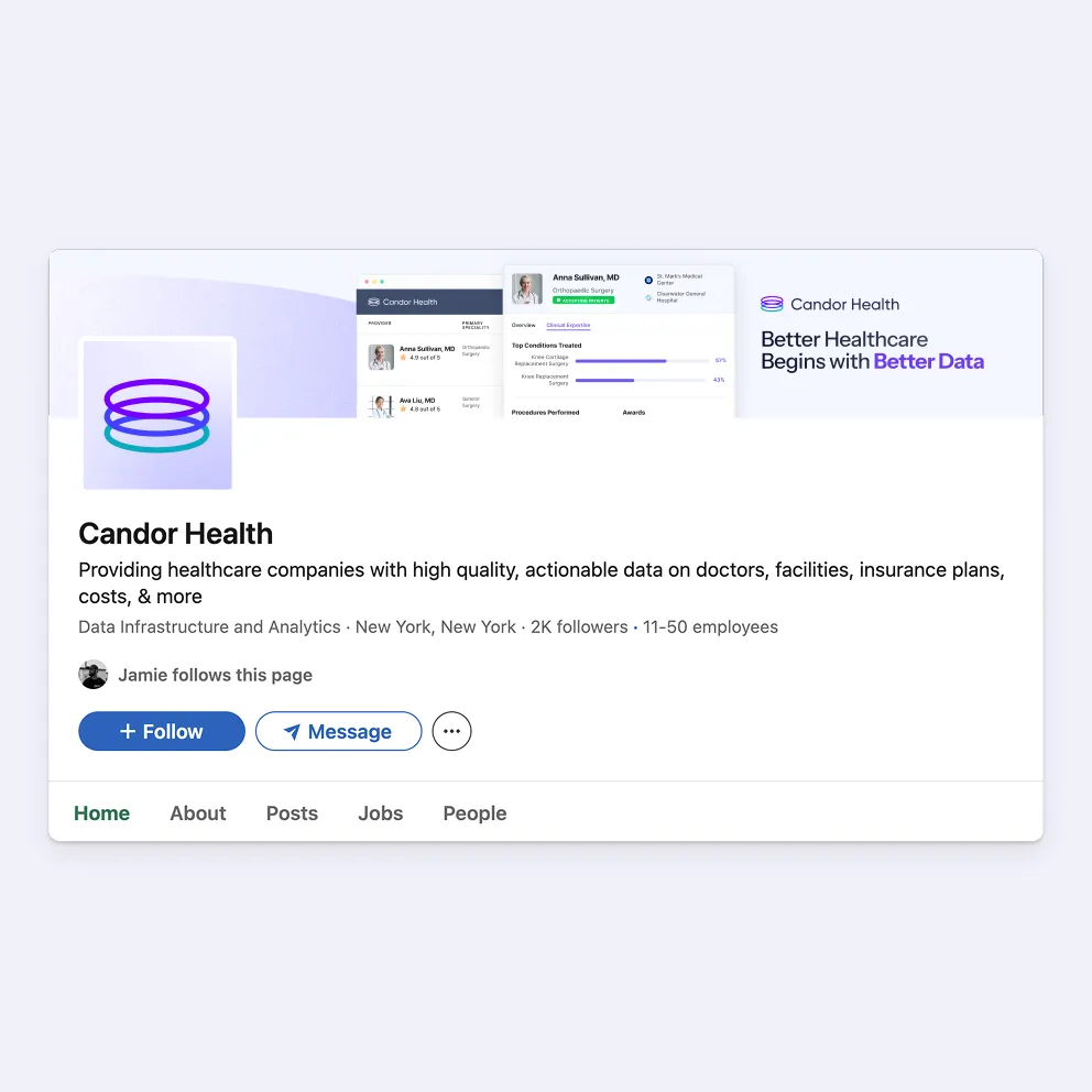 Branding work for Candor Health